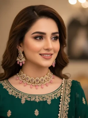 Sunahri Wear I Online Kundan Artificial Jewelry Wholesale Shopping Choker Jewelry Wedding Set