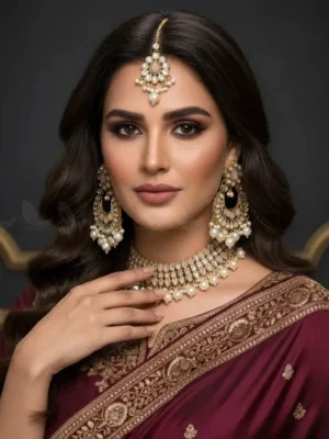 Sunahri Wear I Online Kundan Artificial Jewelry Wholesale Shopping Peal Wedding Jewlery Set