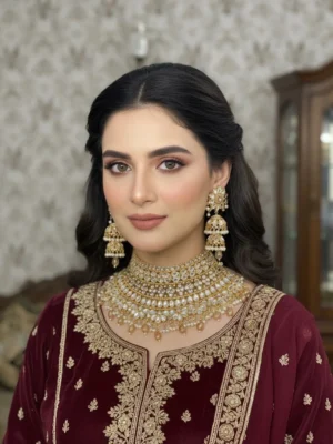 Sunahri Wear I Online Kundan Artificial Jewelry Wholesale Shopping royal kundan bridal choker set